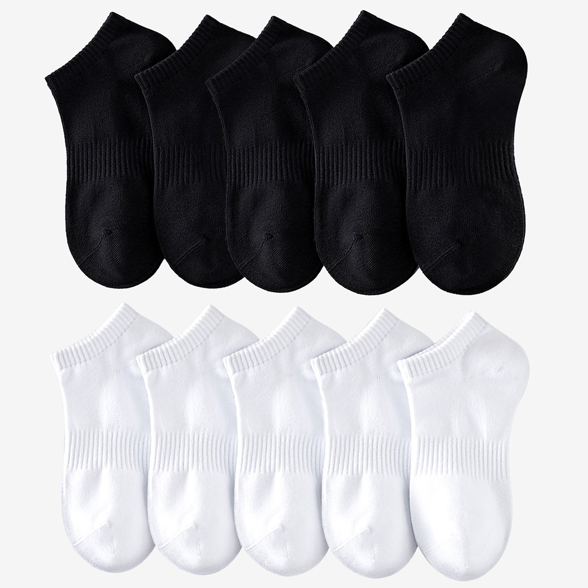 Sock Garter Men - 1/5 paires unisexe blanc et noir