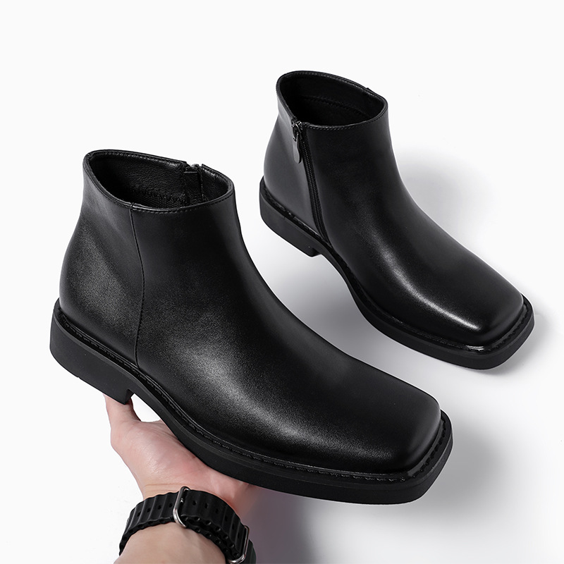 Mode de luxe noir hommes chaus - Men Formal Wear With Boots avis et prix