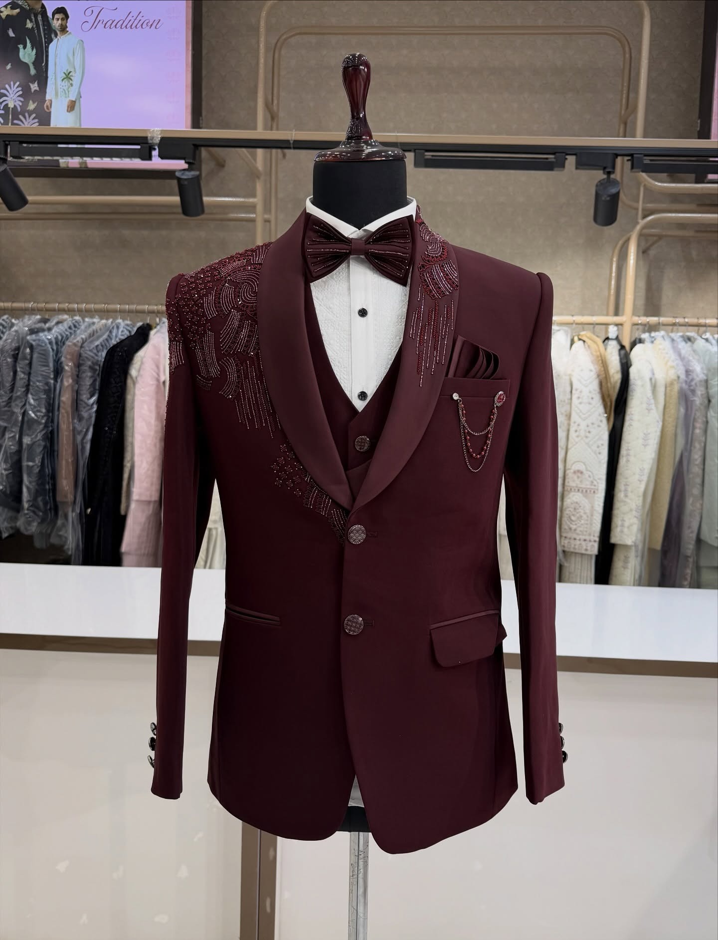 3 pièces de costumes de mariag - Men Formal Wear Modern avis et prix