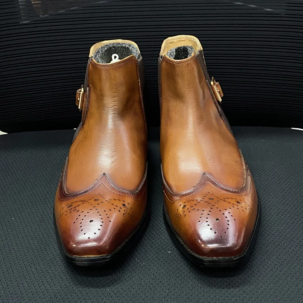 Bottes de rinçage en cuir de v - Men Formal Wear With Boots avis et prix