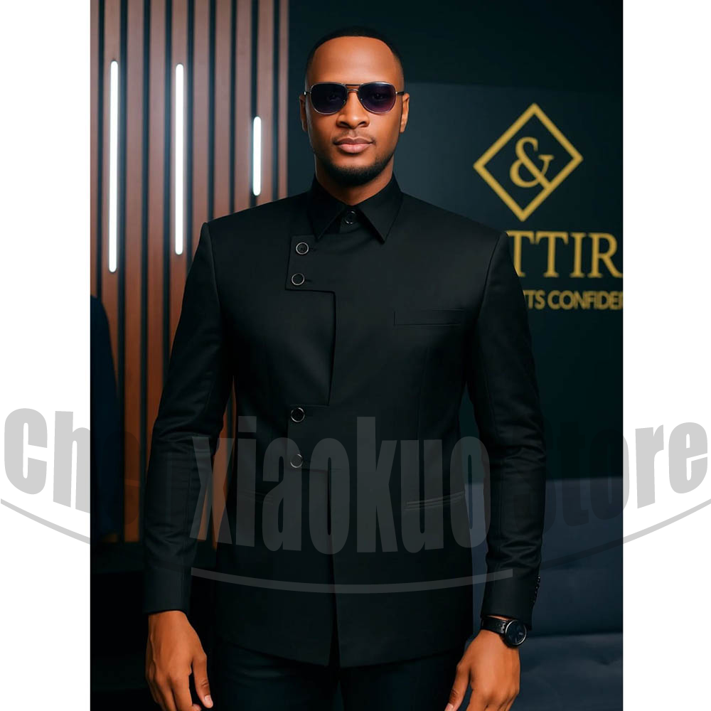 Costume homme col mandarin 2 p - Men Formal Wear Modern avis et prix