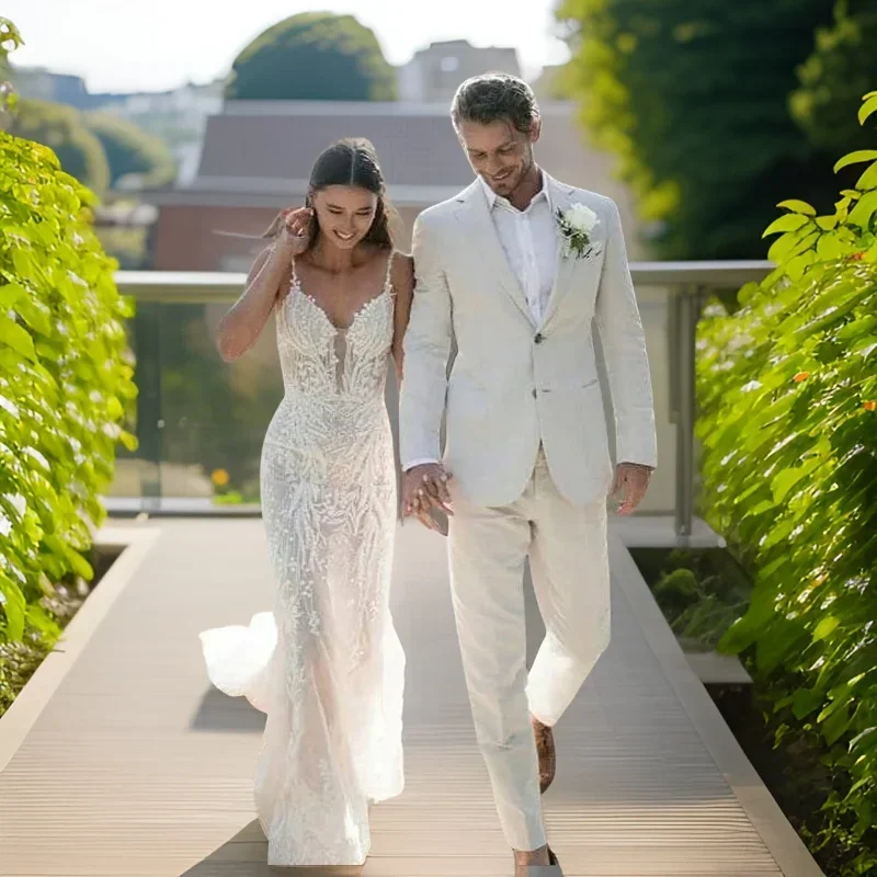 Smoking de mariage en lin pour - Men Formal Wear Modern avis et prix